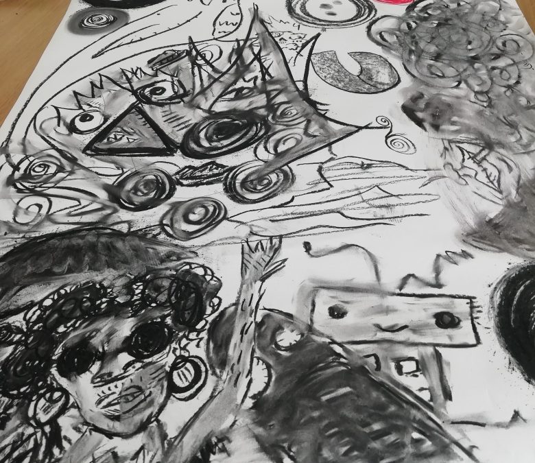 Mark making together